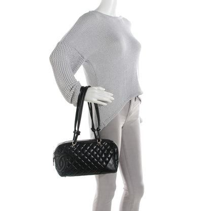 Chanel Calfskin Quilted Large Cambon Bowler Black 2 of 9