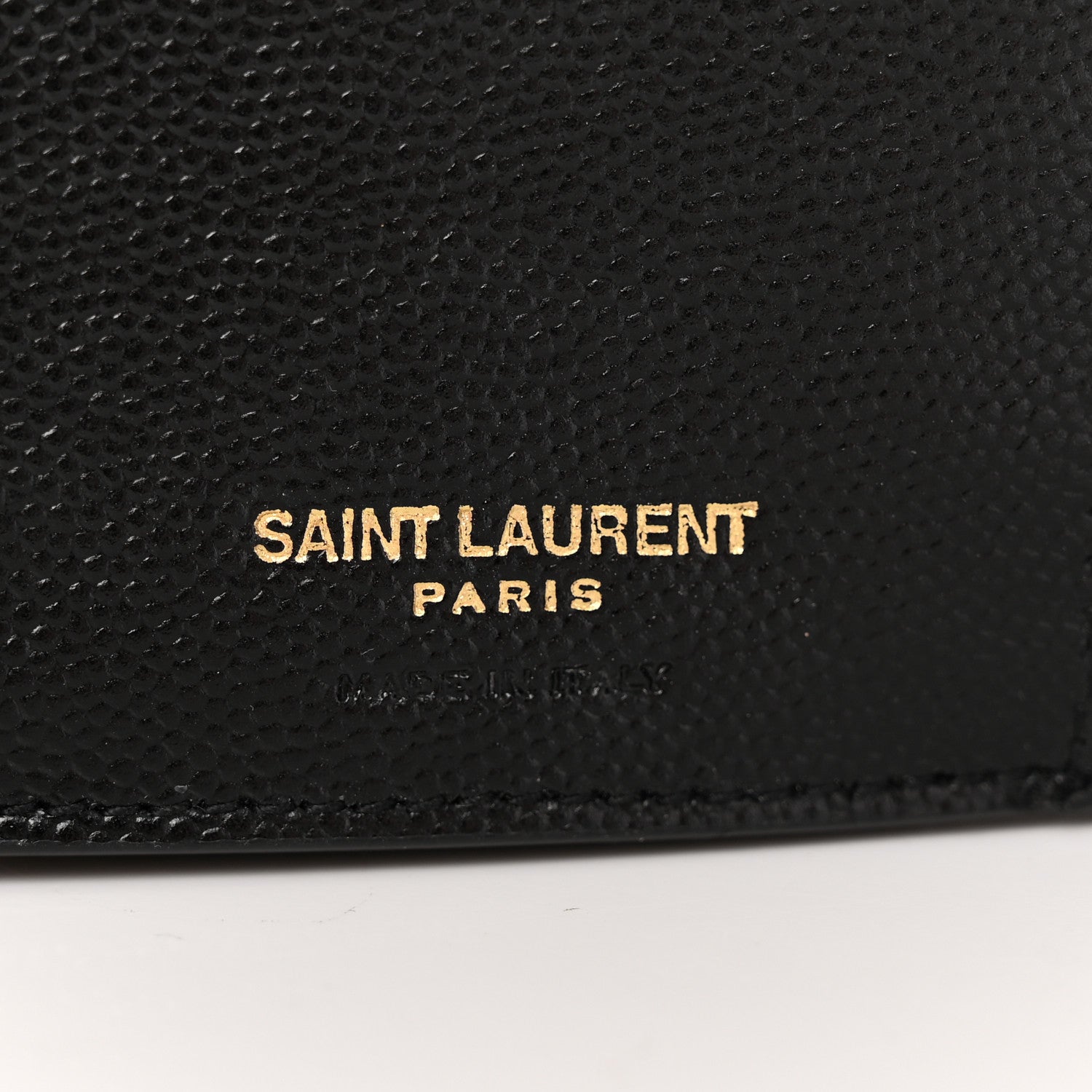 Saint Laurent Grain De Poudre Matelasse Chevron Monogram Compact Tri Fold Wallet Black 6 of 10
