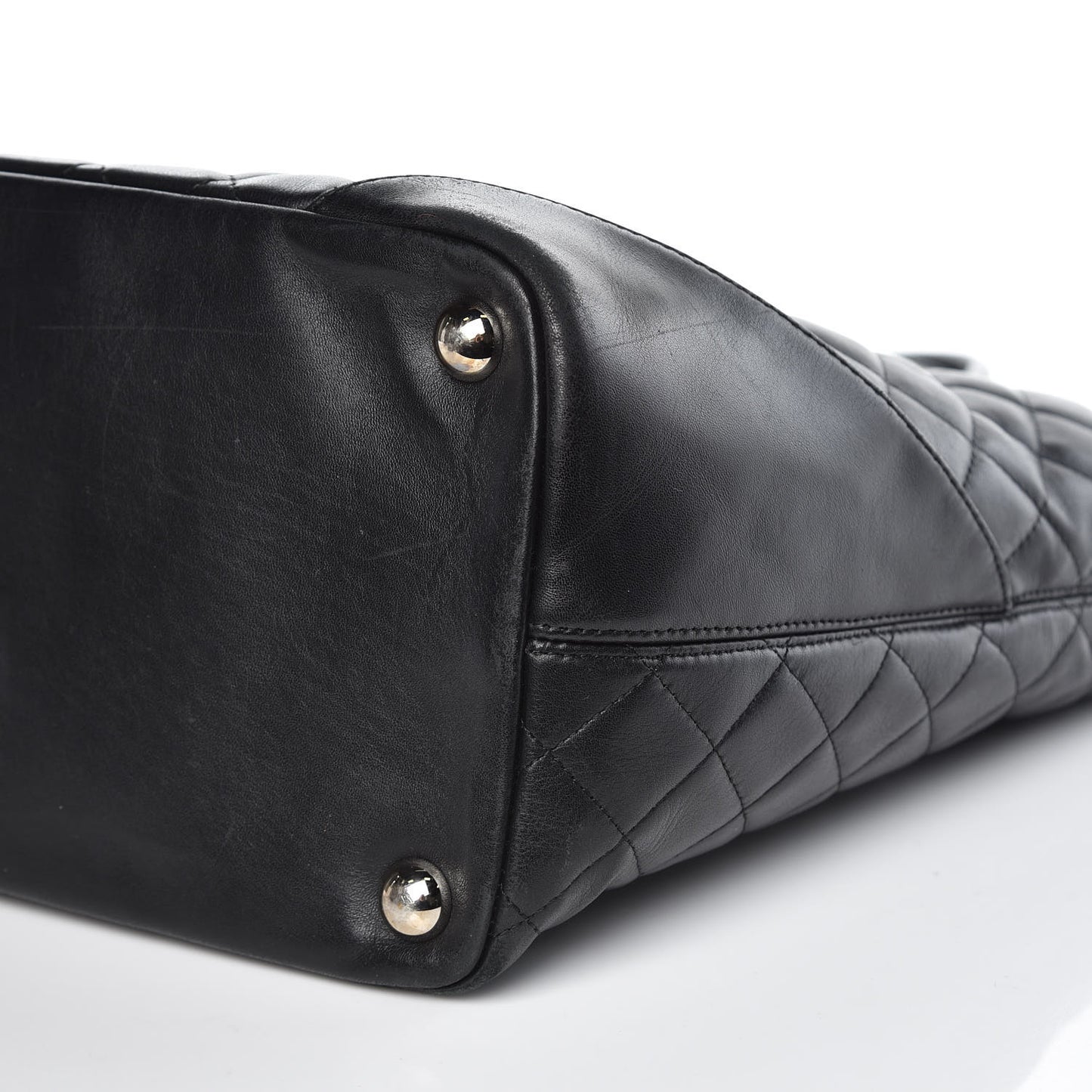 Calfskin Quilted Large Cambon Tote Black
