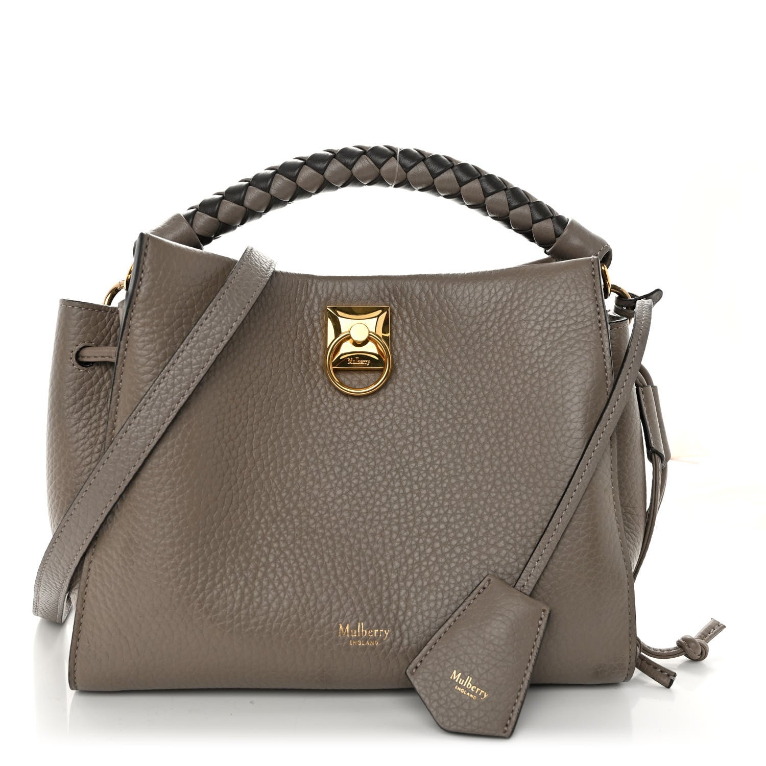 Mulberry Heavy Grain Small Iris Tote Powder Grey Dark Clay 1 of 11
