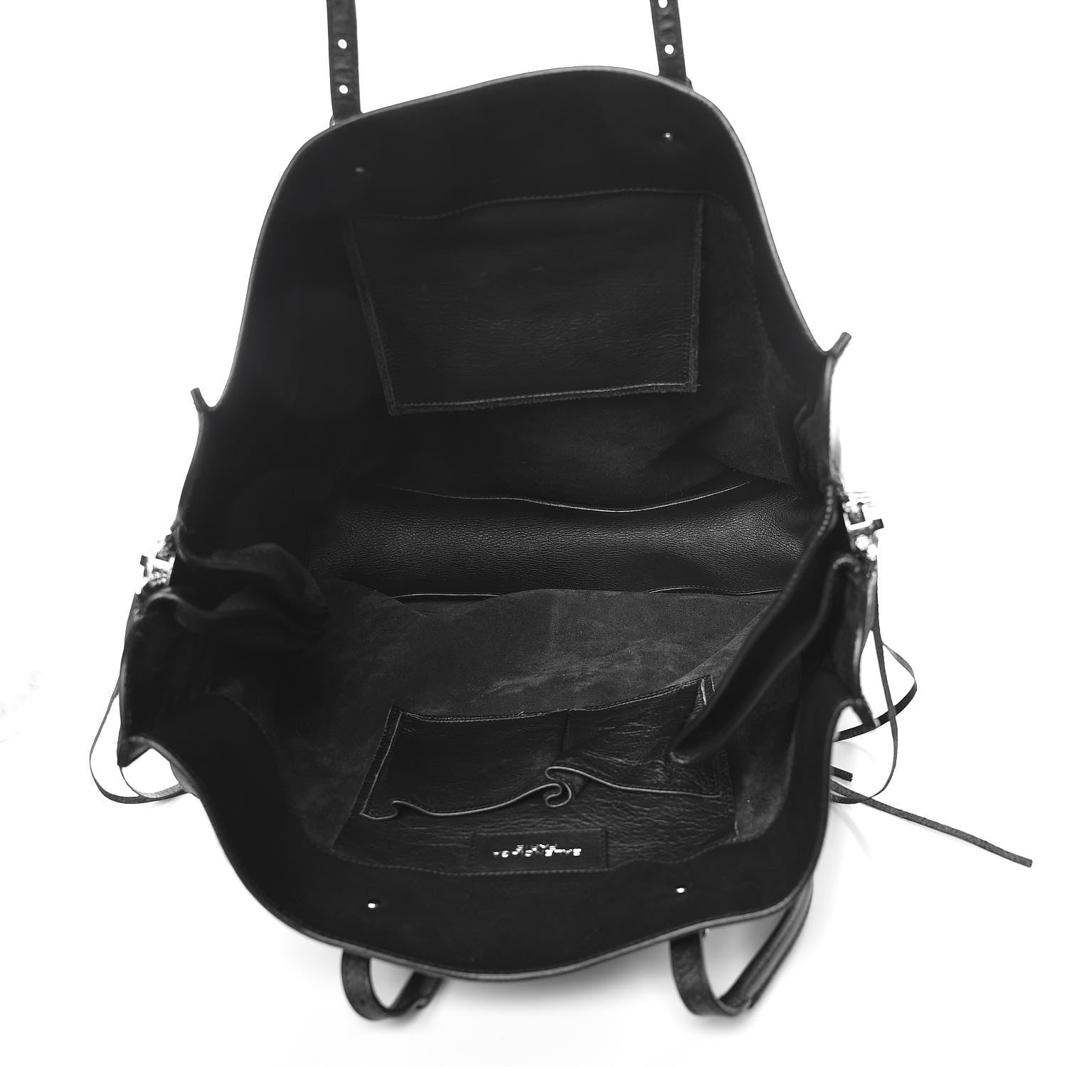 Balenciaga Calfskin Papier Ledger Zip Around Tote Black 5 of 9