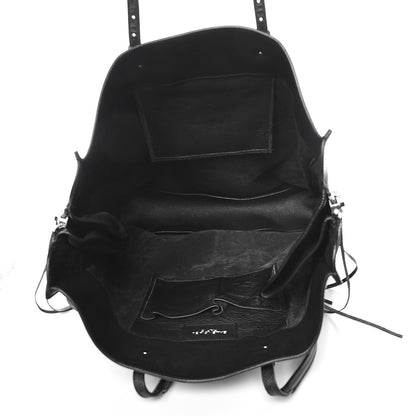 Balenciaga Calfskin Papier Ledger Zip Around Tote Black 5 of 9