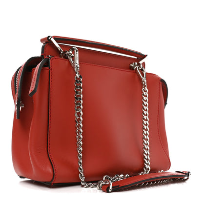 Fendi Vitello Baltico Dolce Nappa Lace Up Small Dotcom Click Chain Satchel Bloody Mary 3 of 10