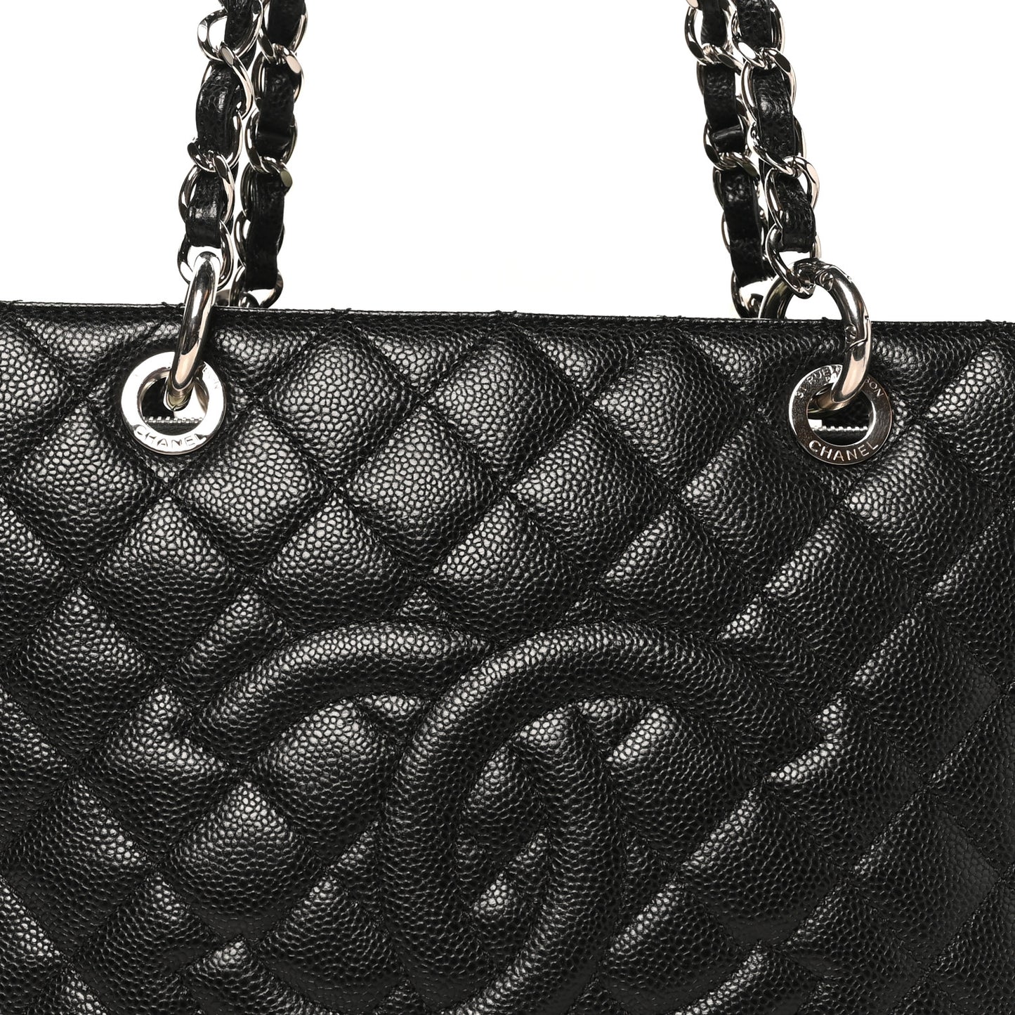 Caviar Quilted Grand Shopping Tote GST Black