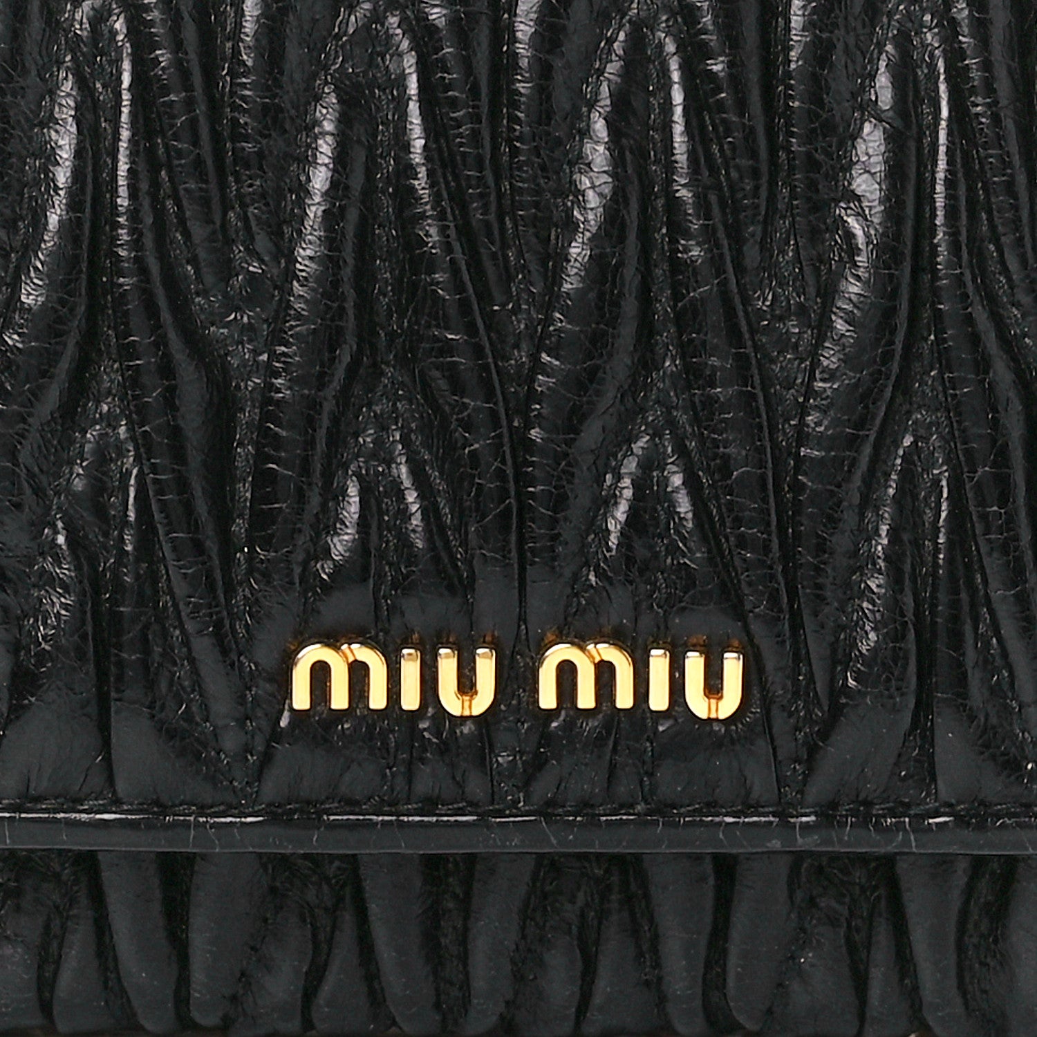 Miu Miu Nappa Matelasse Wallet On Chain Black 7 of 10