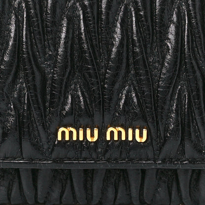 Miu Miu Nappa Matelasse Wallet On Chain Black 7 of 10