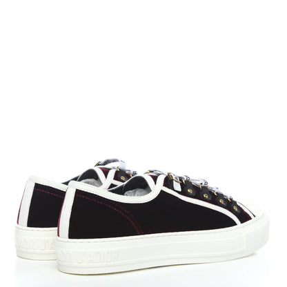 Christian Dior Velvet Walk'N'Dior Low Top Sneakers 39.5 Deep Amaranth 4 of 8