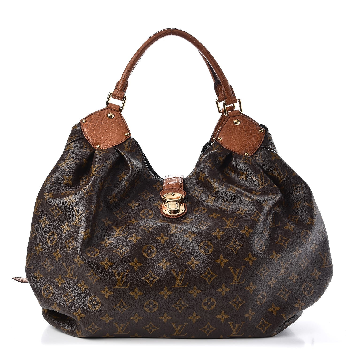 Louis Vuitton Monogram Mahina XL Crocodile Trim Tote 1 of 6