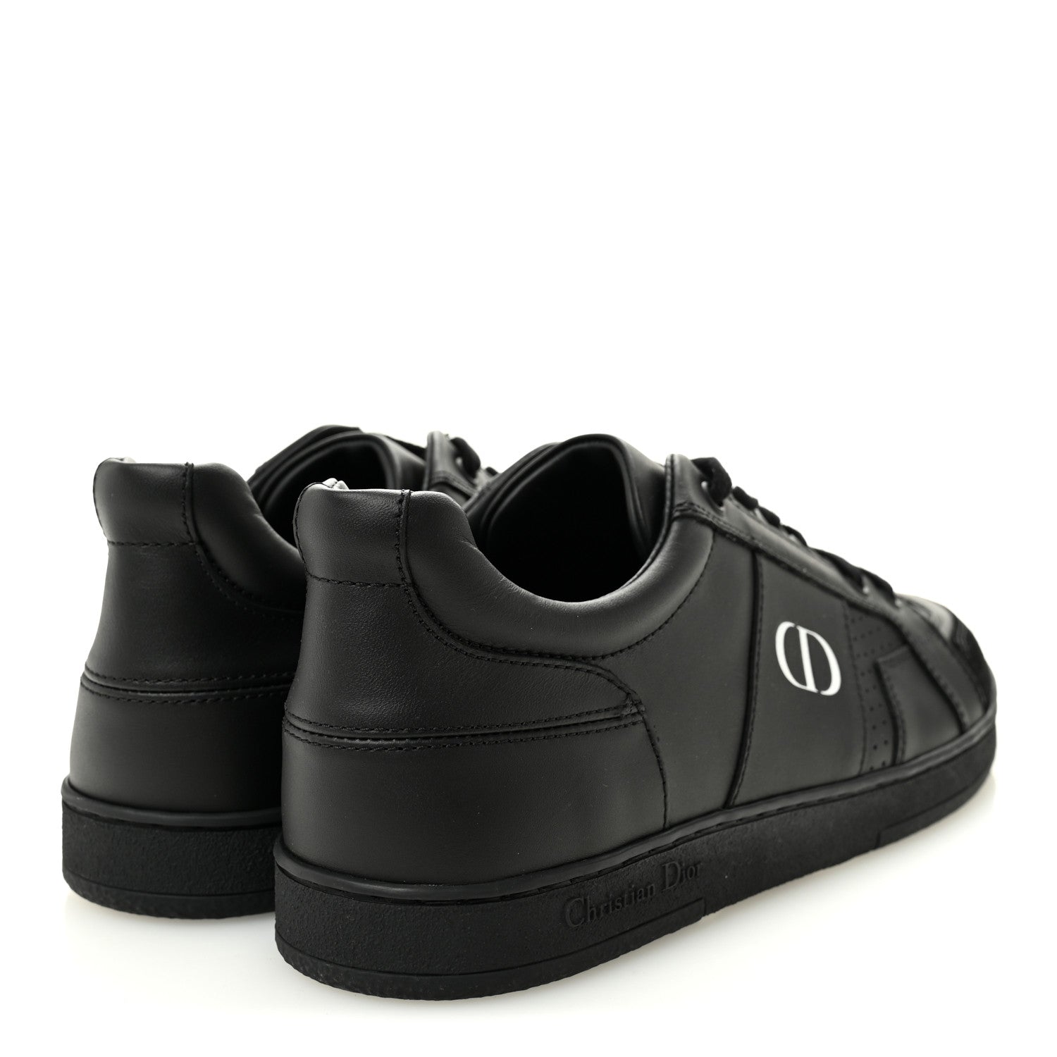 Christian Dior Calfskin Suede Logo Sneakers 38 Black 4 of 10
