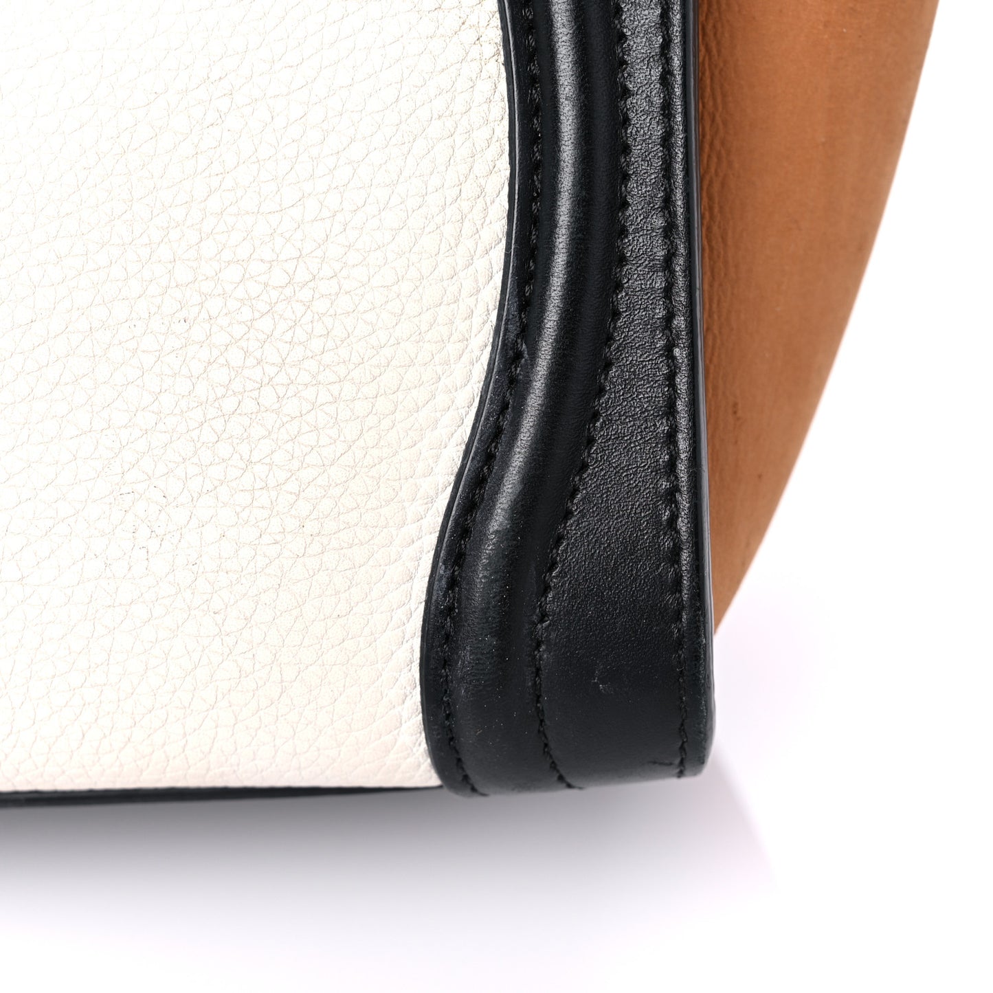 Smooth Drummed Calfskin Nano Tri-Color Luggage White