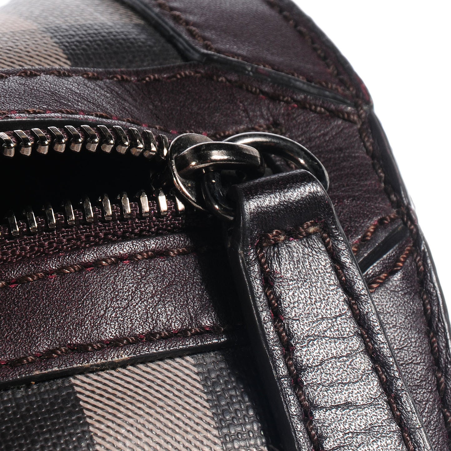 Smoked Check Medium Alchester Bowling Bag Plum