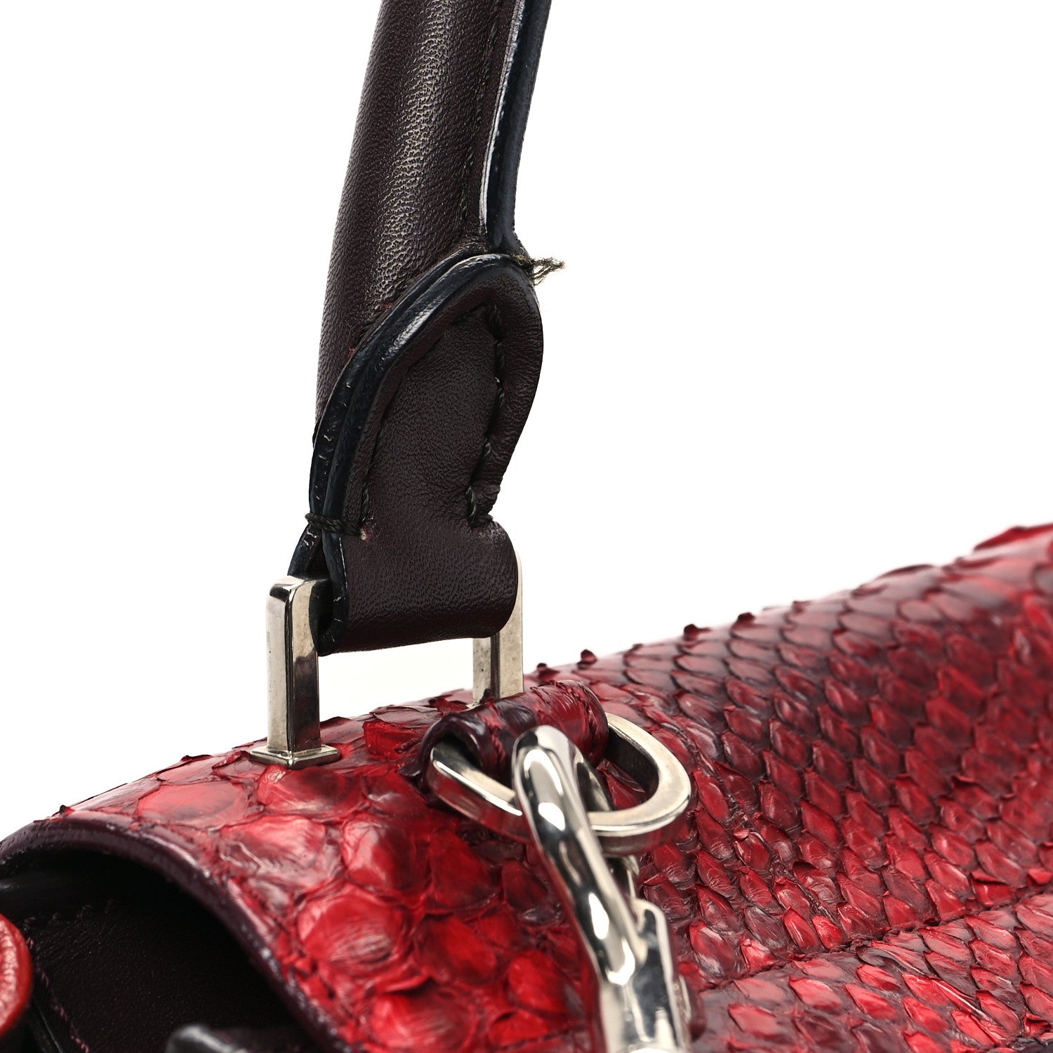 Celine Snakeskin Calfskin Medium Trapeze Wine 12 of 13