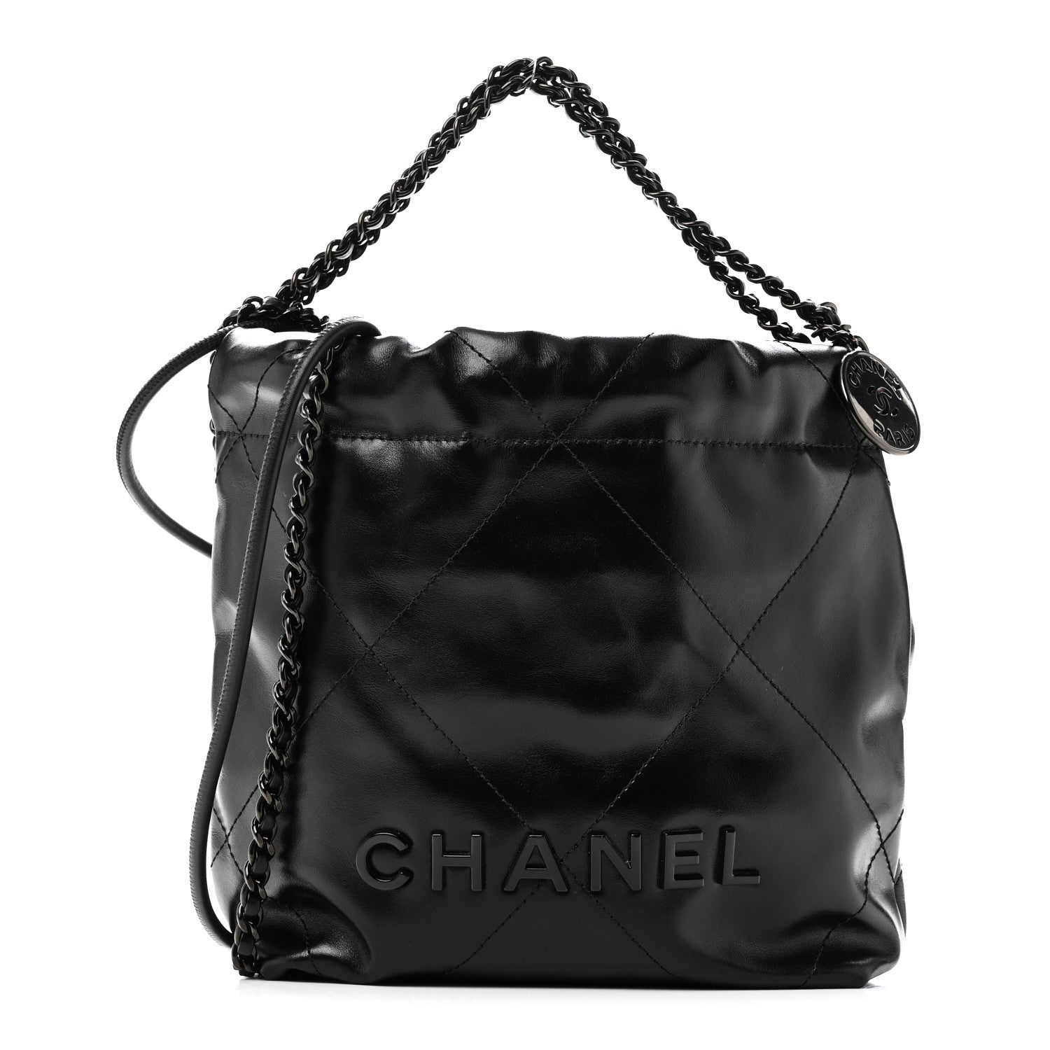 Chanel Shiny Calfskin Quilted Mini Chanel 22 So Black 1 of 10