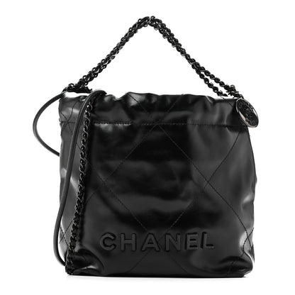 Chanel Shiny Calfskin Quilted Mini Chanel 22 So Black 1 of 10