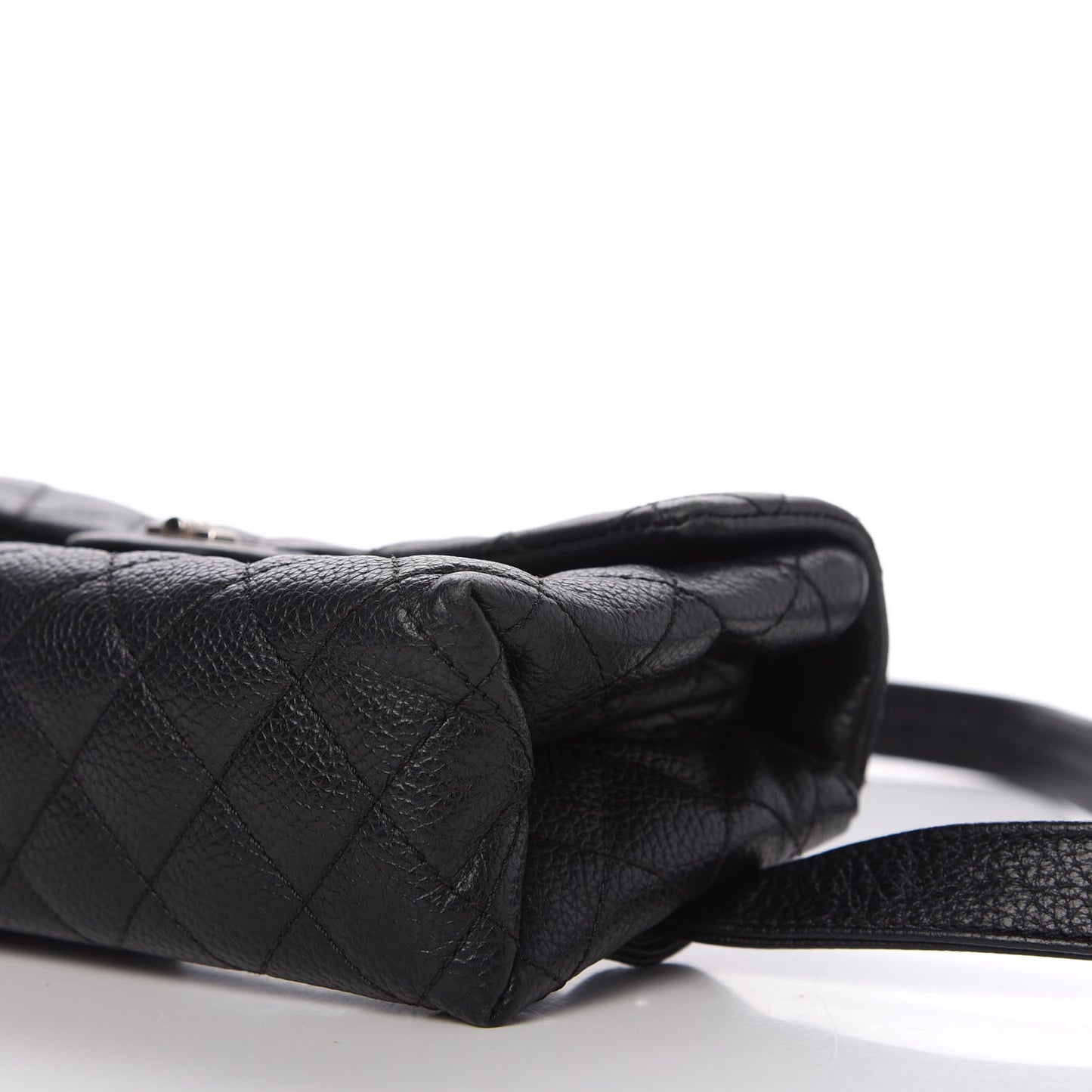 Grained Calfskin Quilted 2.55 Reissue Flap Belt Bag Clutch Black