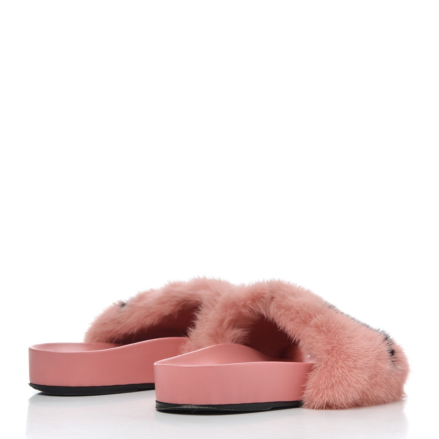 Mink Fur Bom Dia Flat Mules 40 Pink