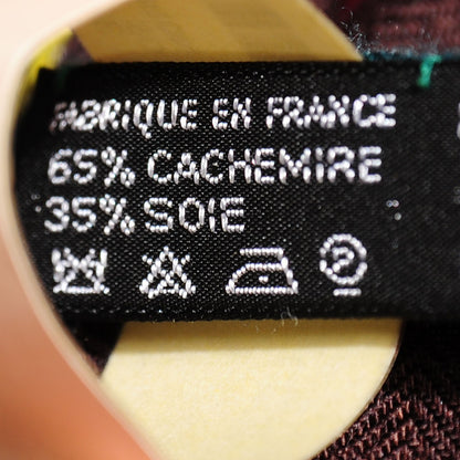 Hermes Cashmere Silk Laboratoire Du Temps Shawl 140 Marron Nocturne Vert Rouge H 9 of 10