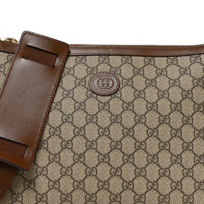 Gucci GG Supreme Monogram Azalea Calfskin Retro Interlocking G Wristlet Messenger Bag Beige Ebony Brown Sugar Beige Ebony Brown Sugar 8 of 11