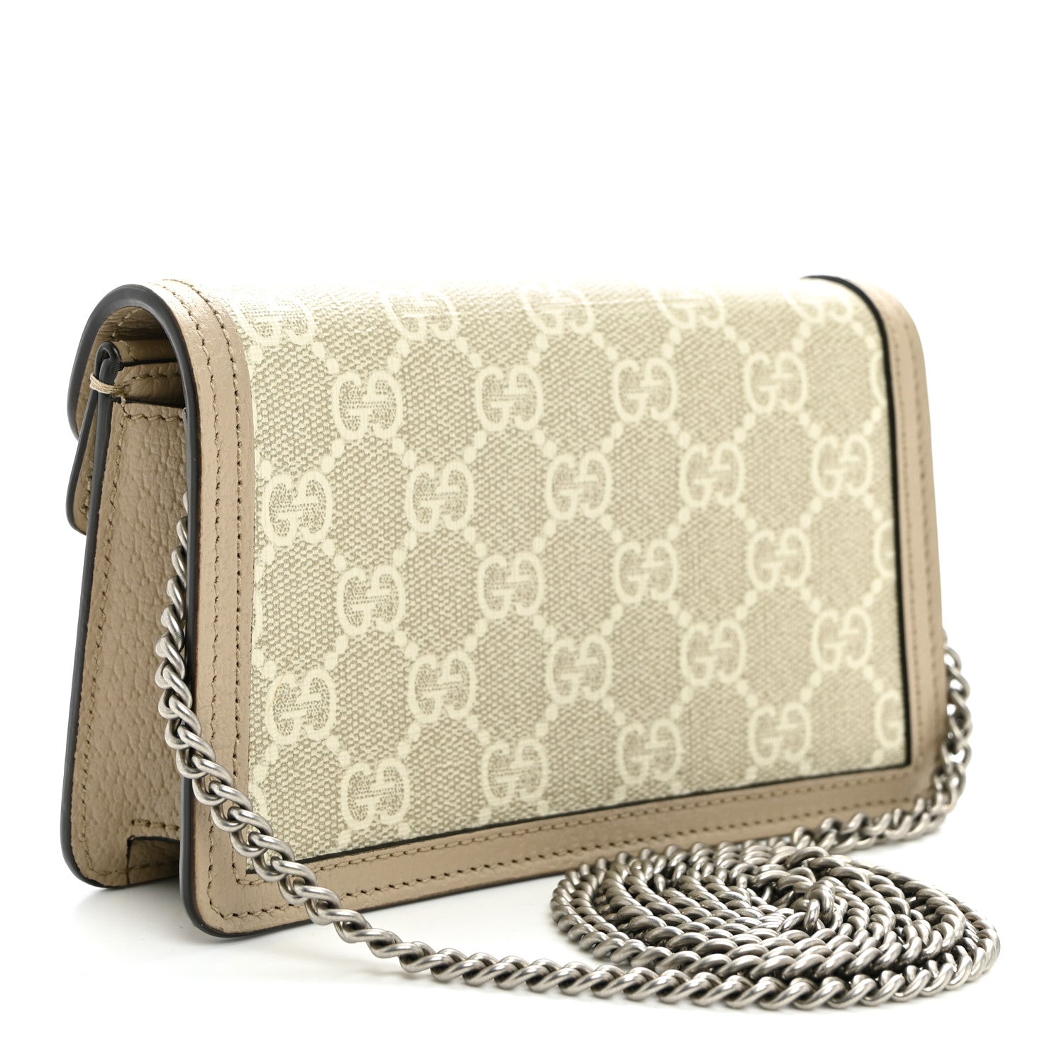 Gucci GG Supreme Monogram Textured Dollar Calfskin Super Mini Dionysus Shoulder Bag Beige Mystic White Oatmeal 3 of 11