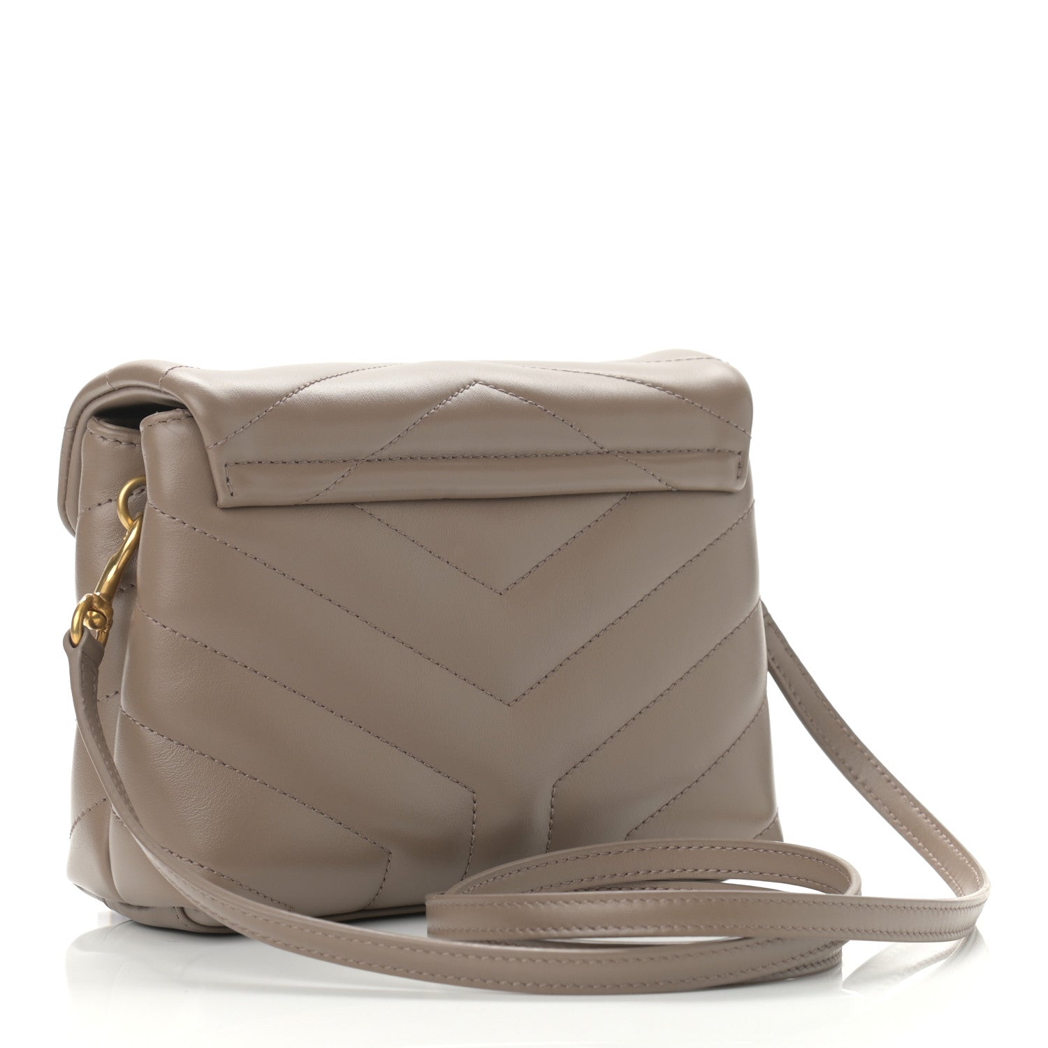 Saint Laurent Calfskin Y Quilted Monogram Toy Loulou Crossbody Bag Taupe 3 of 11