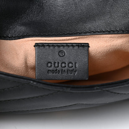 Gucci Calfskin Matelasse Super Mini GG Marmont Shoulder Bag Black 6 of 9