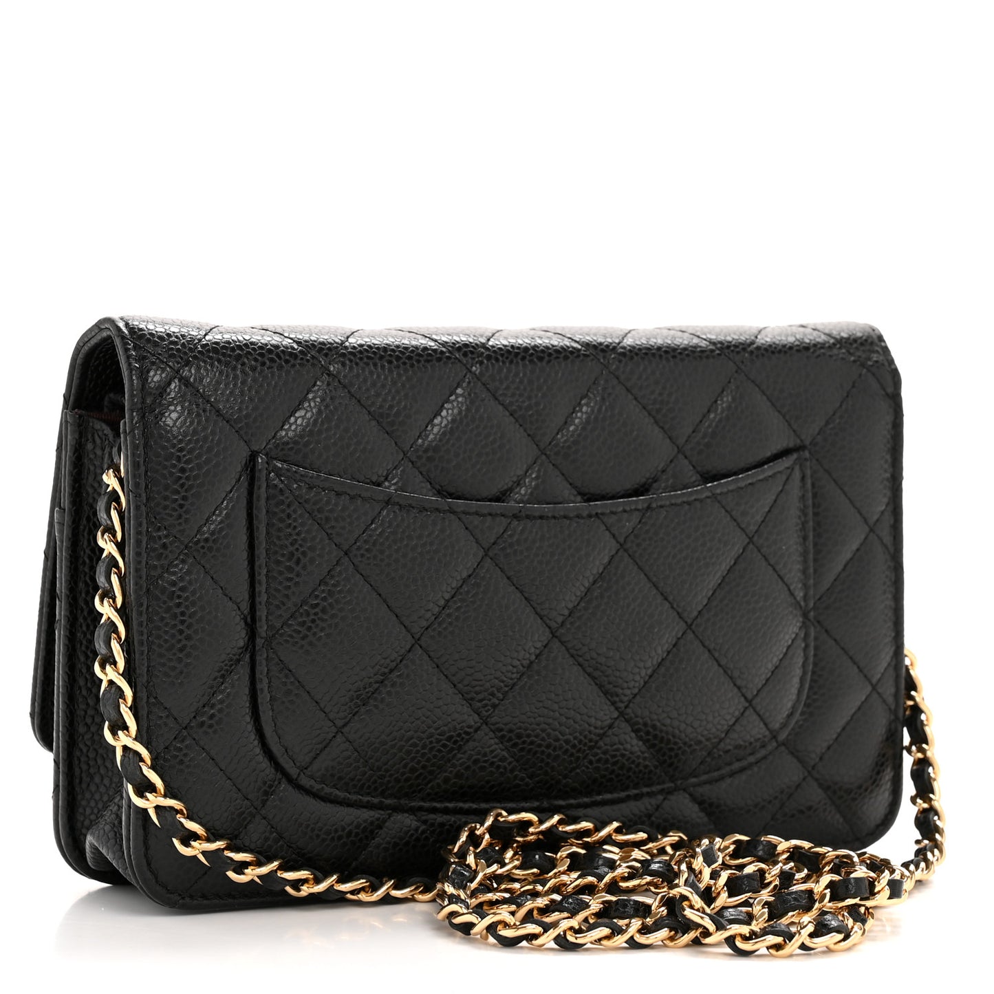 Caviar Quilted Wallet On Chain WOC Black