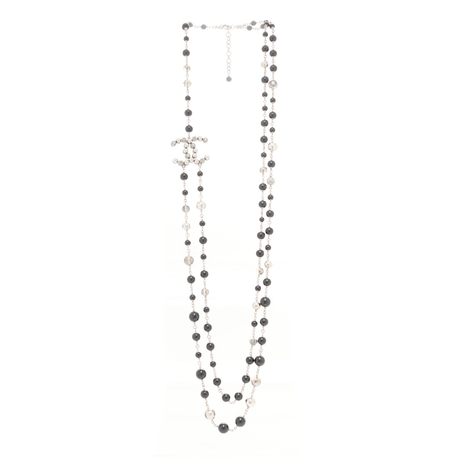 Chanel Pearl Beaded CC Long Necklace Black 3 of 5