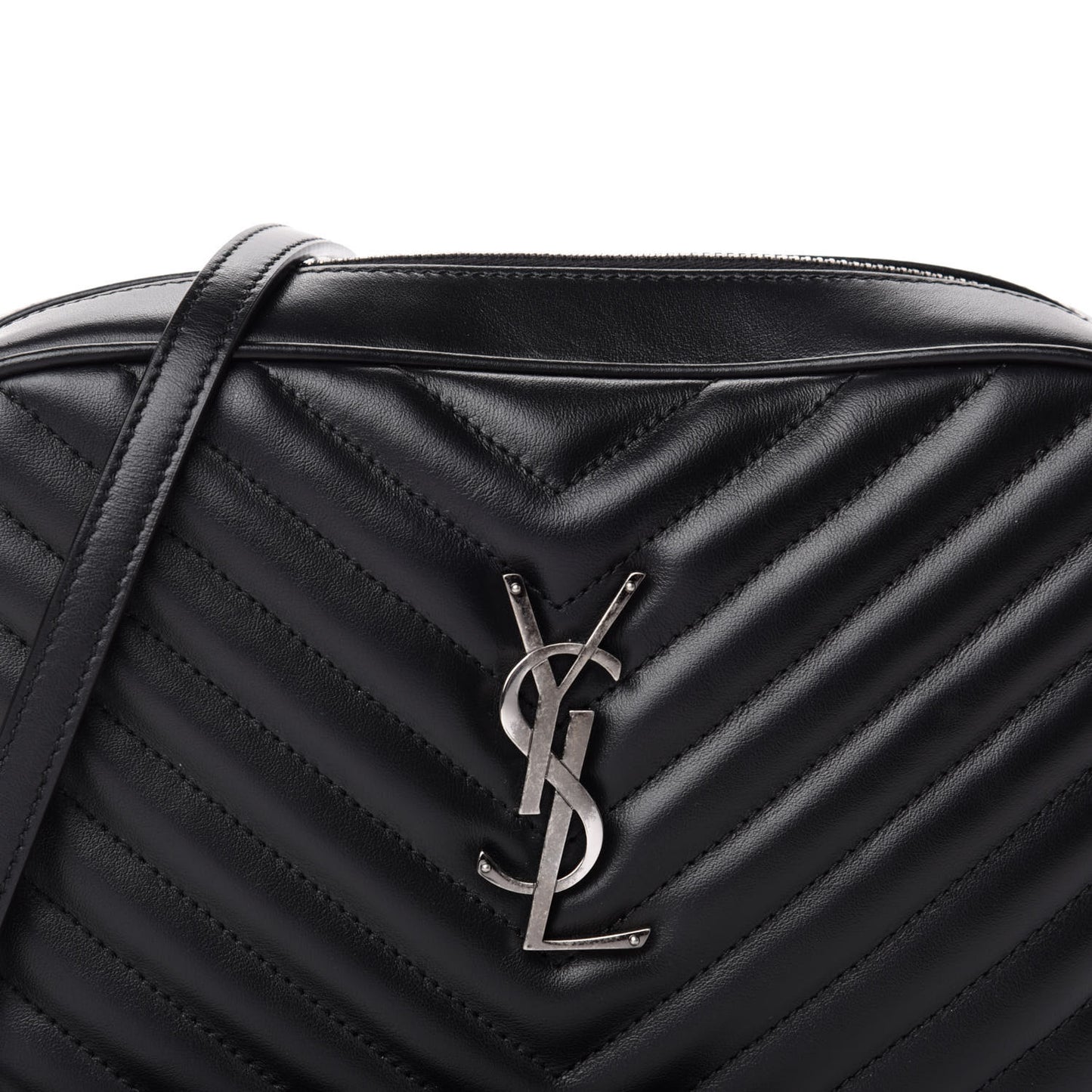 Calfskin Matelasse Monogram Lou Camera Bag Black