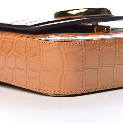 Chloe Calfskin Crocodile Embossed Mini C Bag Autumnal Brown 8 of 10