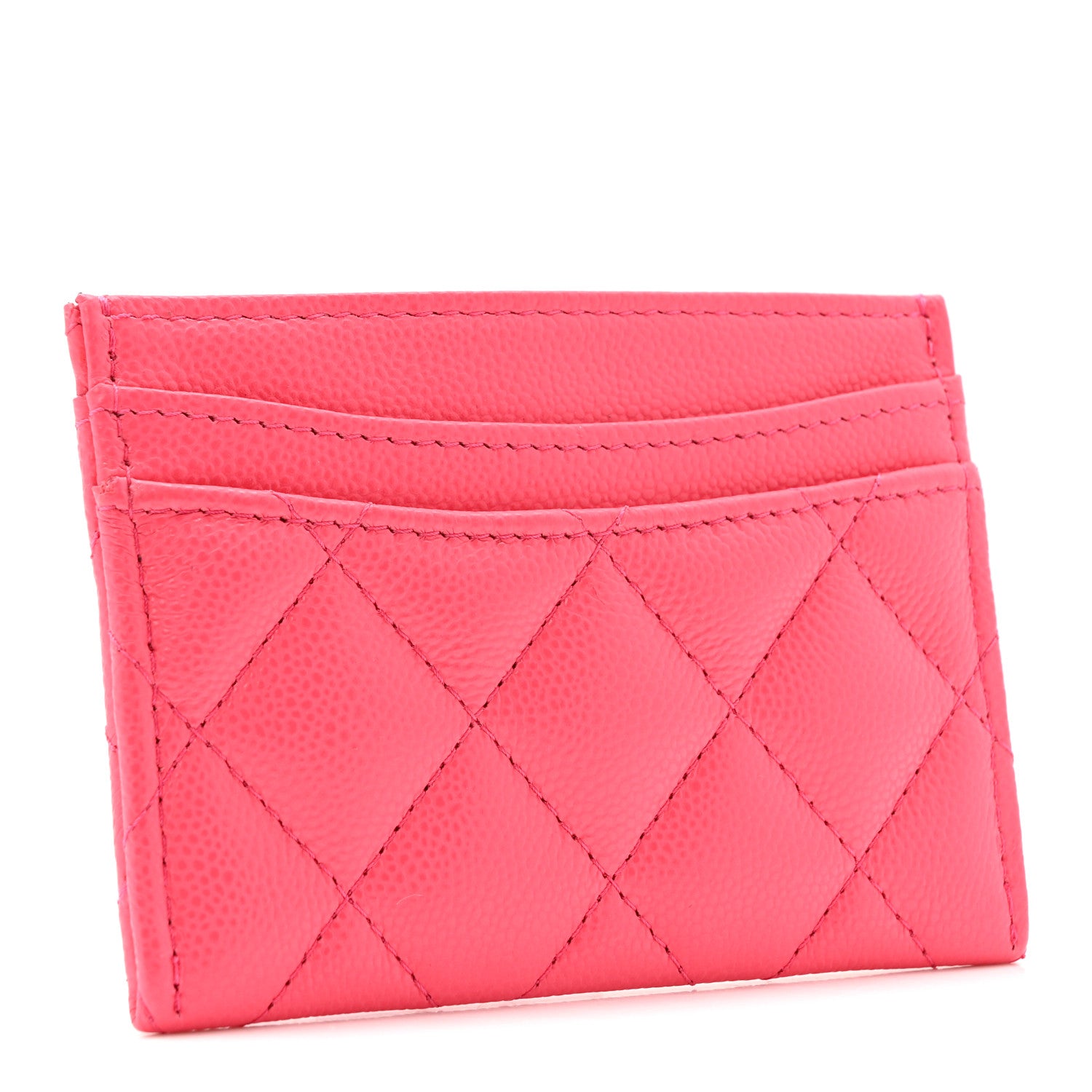 Chanel Caviar Quilted Card Holder Dark Pink 3 of 10