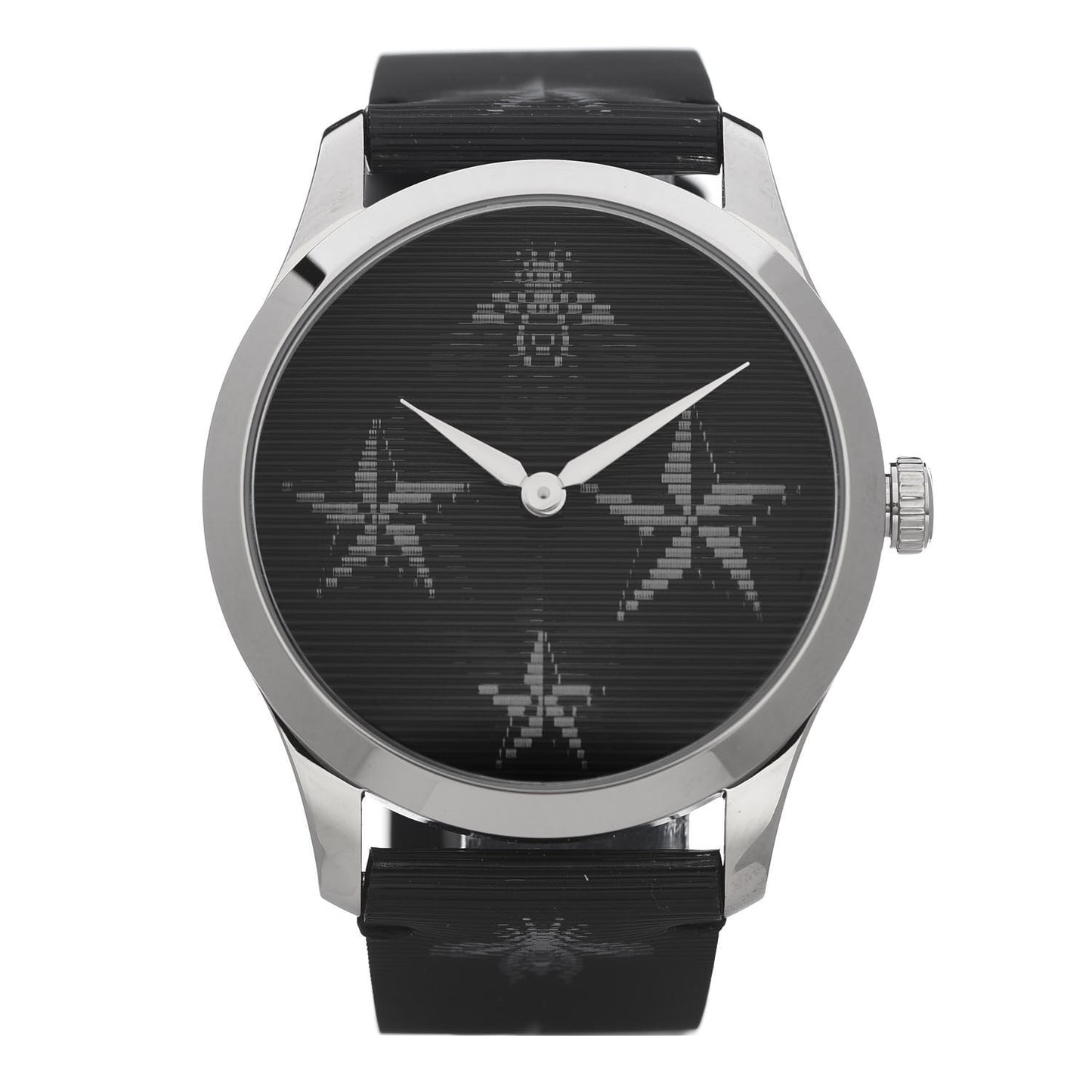 Stainless Steel Calfskin 38mm G-Timeless Bee Star Hologram Quartz Watch Black