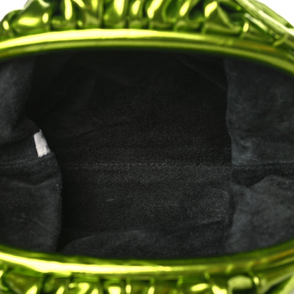 Bottega Veneta Metallic Crushed Calfskin The Mini Pouch Chlorophyll 5 of 9