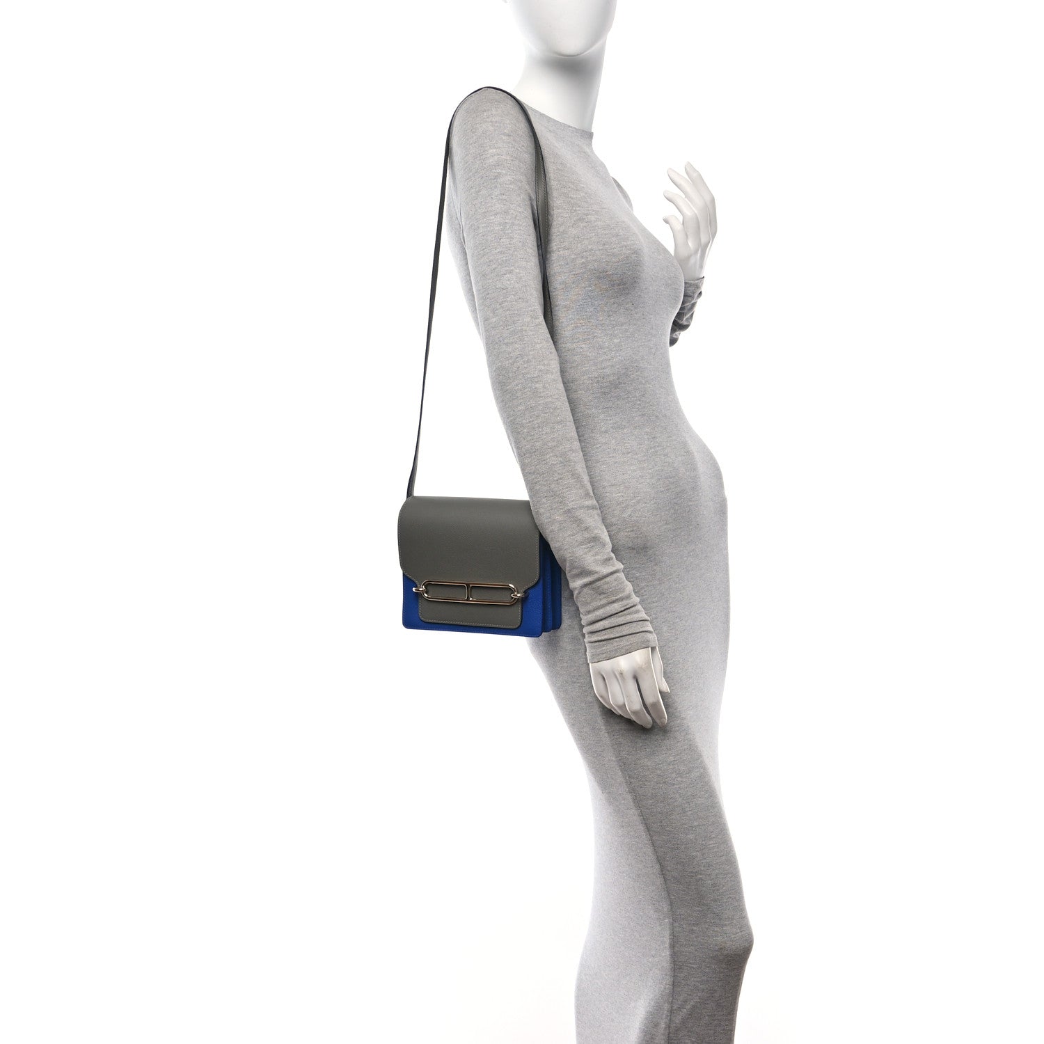 Hermes Evercolor Mini Sac Roulis Gris Meyer Bleu Royal 2 of 10