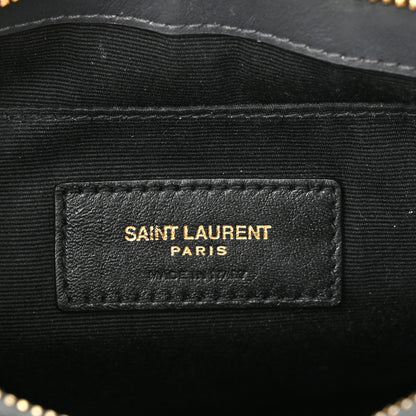 Saint Laurent Calfskin Matelasse Chevron Monogram A5 Wristlet Dark Smog 6 of 9