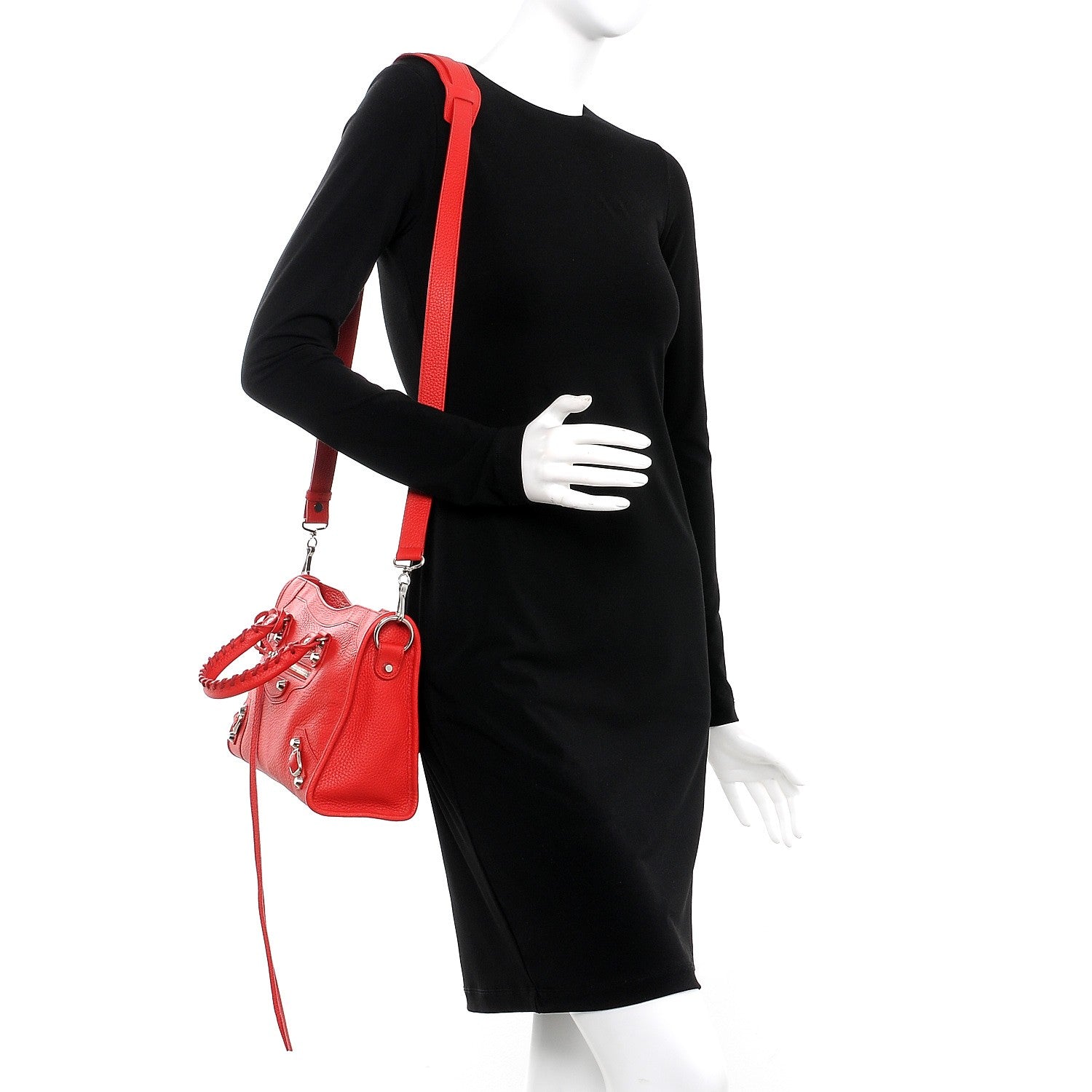 Balenciaga Vibrato Calfskin Classic Silver Hardware S City Rouge Cerise 2 of 11