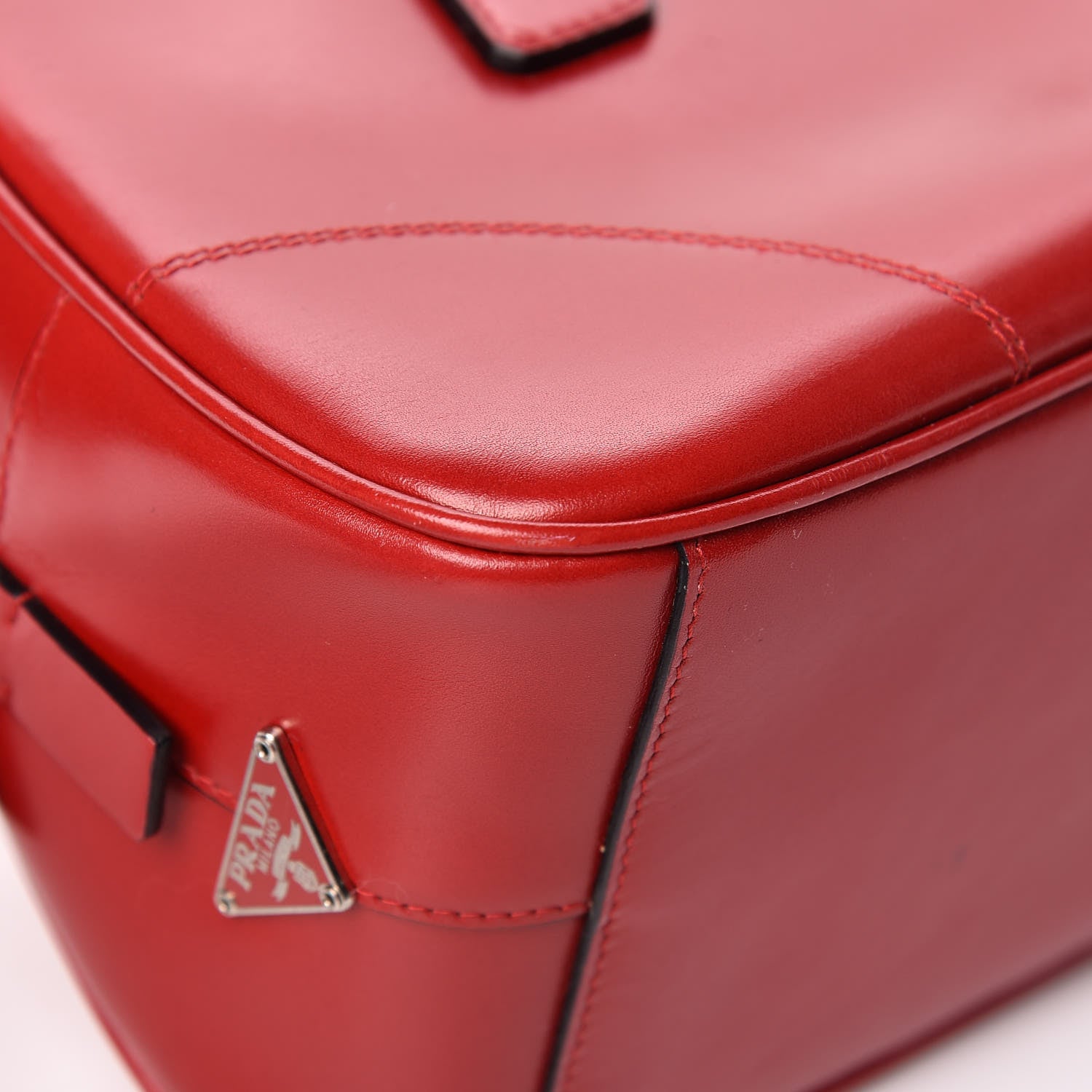 Prada Vitello Lux Mini Bowling Bag Rosso 10 of 18