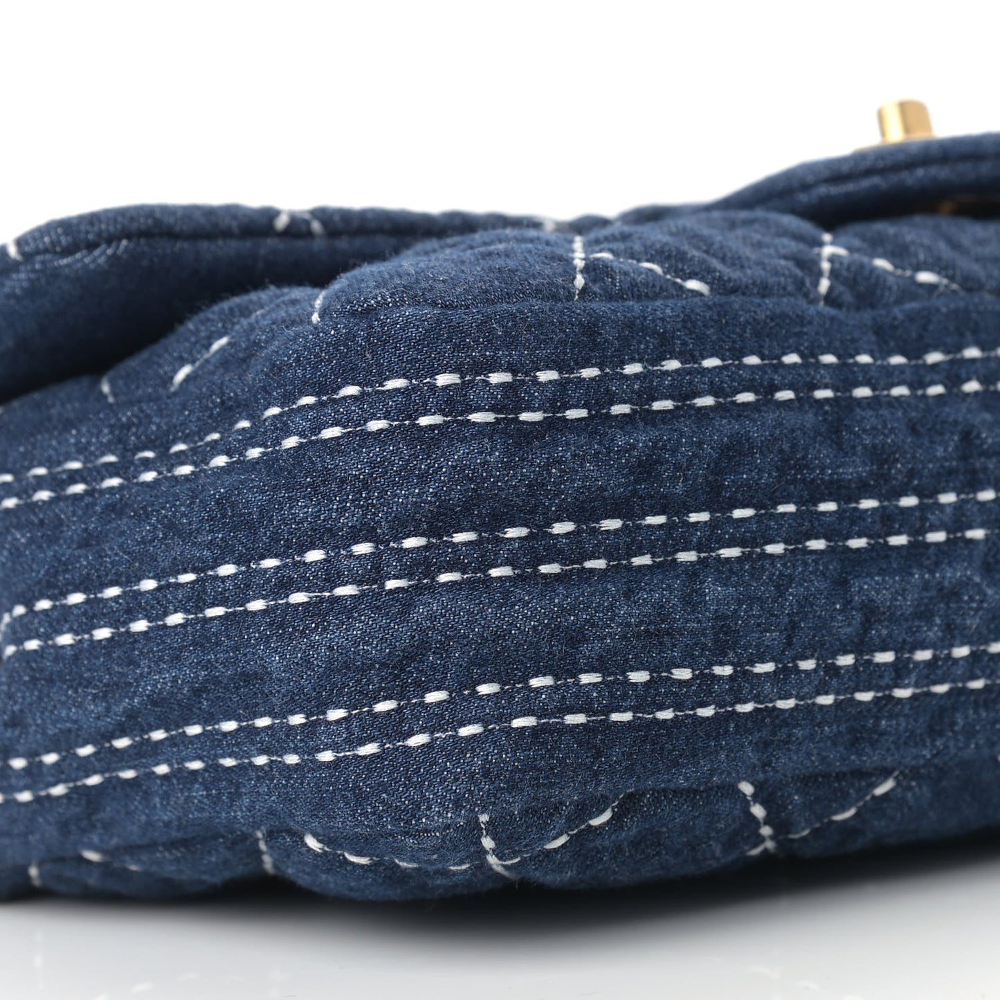 Denim Quilted Medium Denim Trip Single Flap Blue