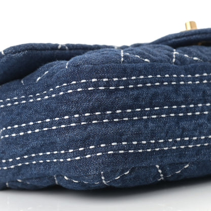 Chanel Denim Quilted Medium Denim Trip Single Flap Blue 8 of 9