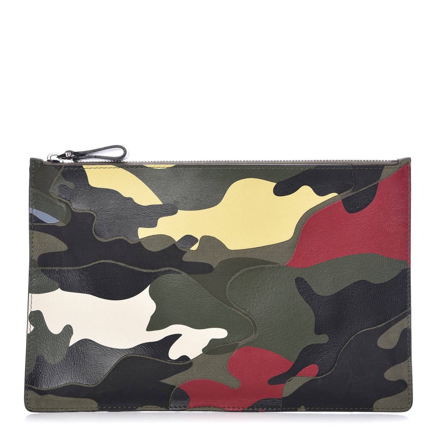 Nappa Canvas Camouflage Zip Pouch Multicolor