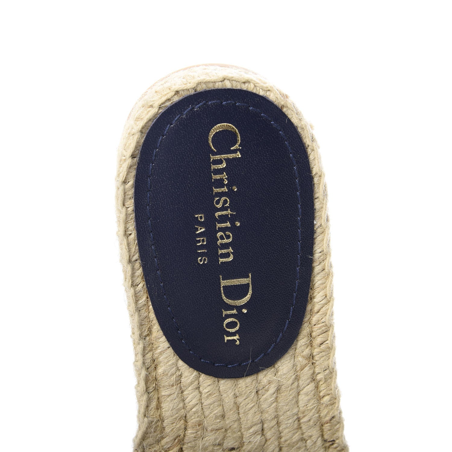 Christian Dior Denim Embroidered Granville Espadrille Flat Slide Sandals 37 7 of 8
