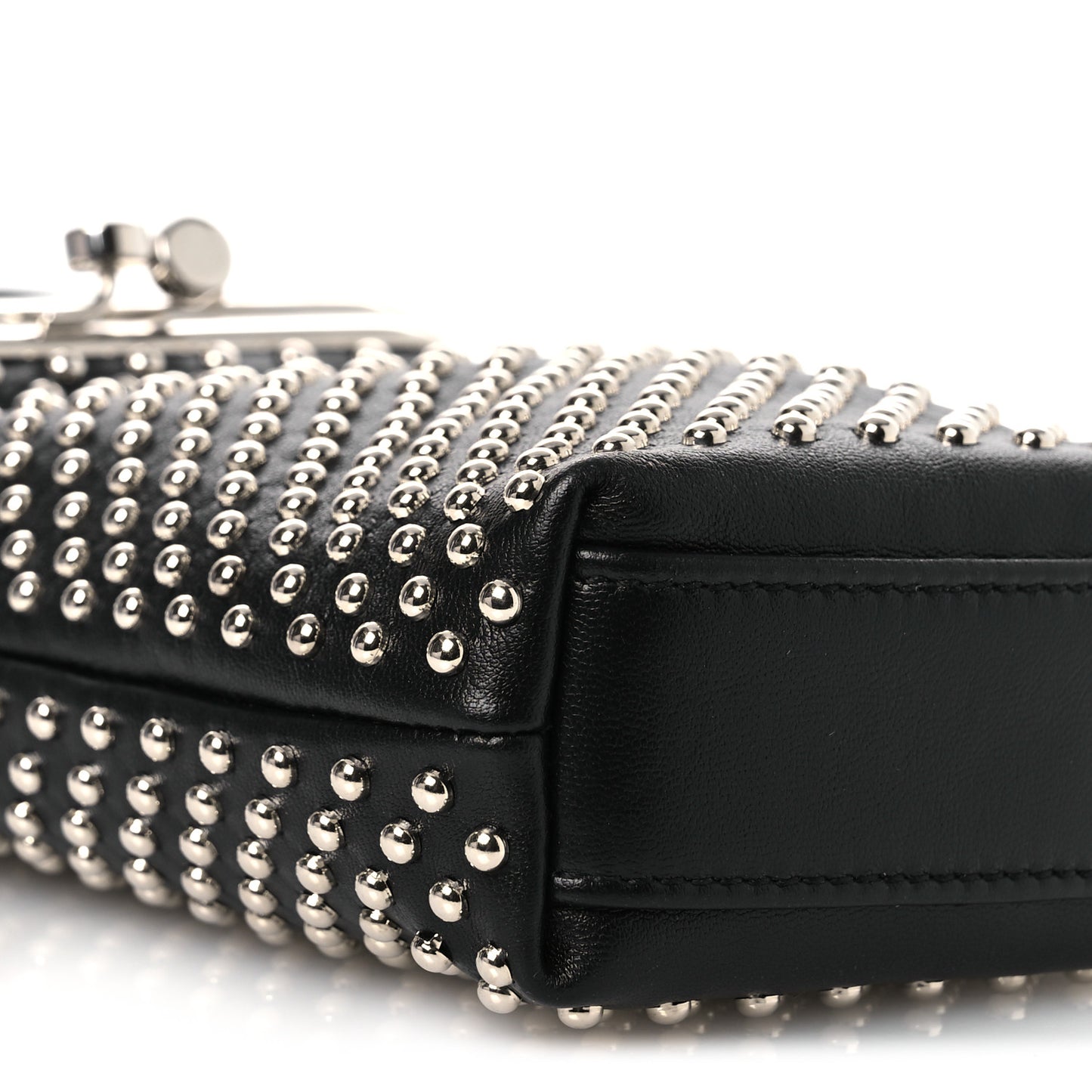 Lambskin Studded Small Sac Charniere Black