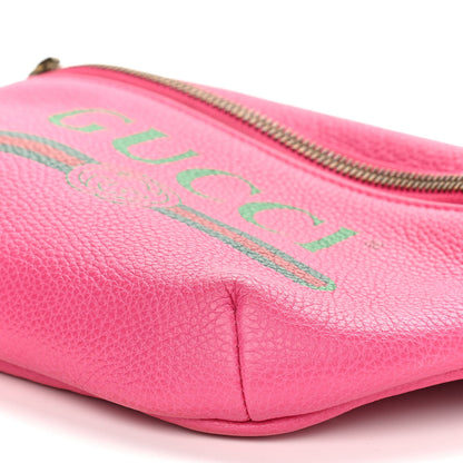 Gucci Grained Calfskin Small Logo Belt Bag Box Pink Green 10 of 11