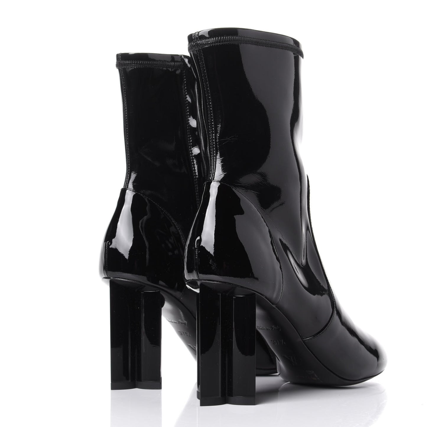 Patent Silhouette Ankle Boots 37.5 Black