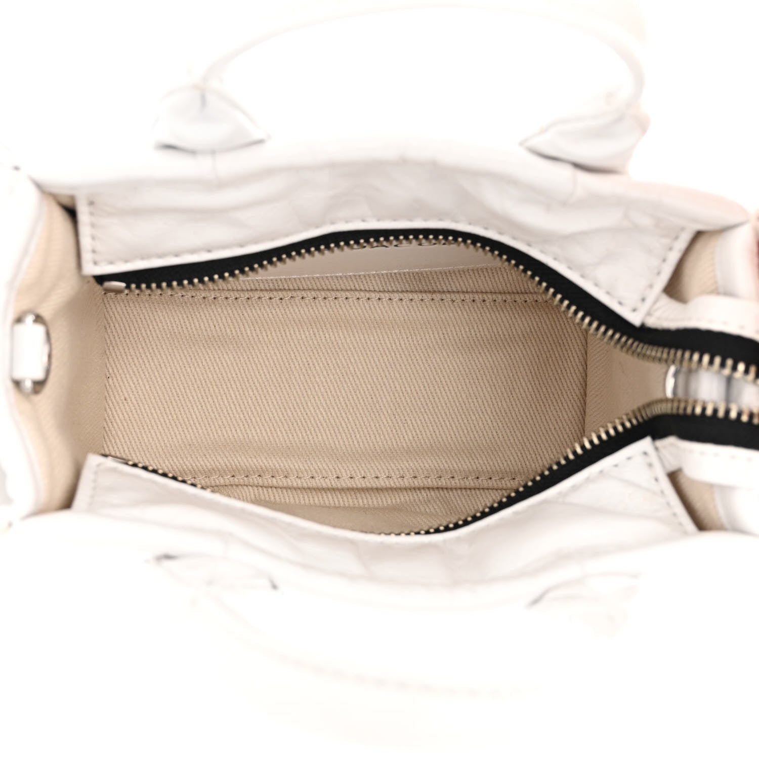 Marc Jacobs Shiny Crinkled Calfskin Mini The Tote Bag White 5 of 10