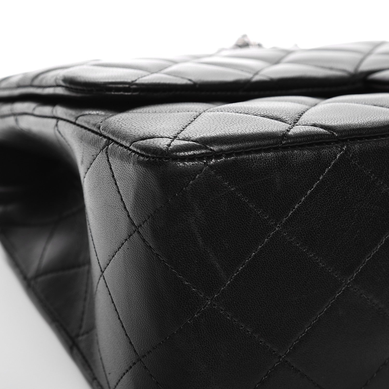 Chanel Lambskin Quilted Jumbo Single Flap Black 12 of 13