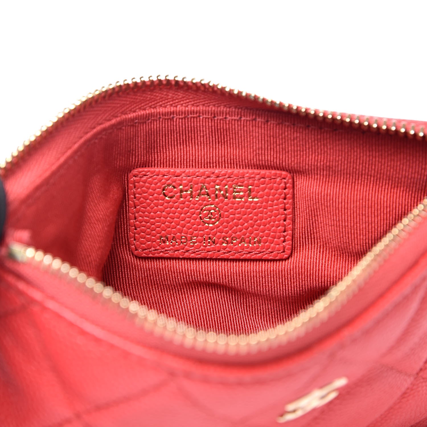 Chanel Caviar Quilted Small Cosmetic Case Red 6 of 7