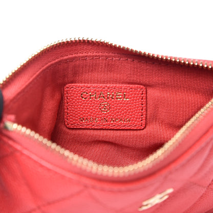 Chanel Caviar Quilted Small Cosmetic Case Red 6 of 7