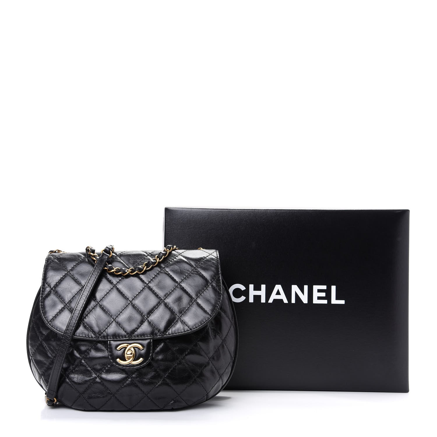 Chanel Glazed Calfskin Quilted Medium Bubble CC Flap Black 10 of 10