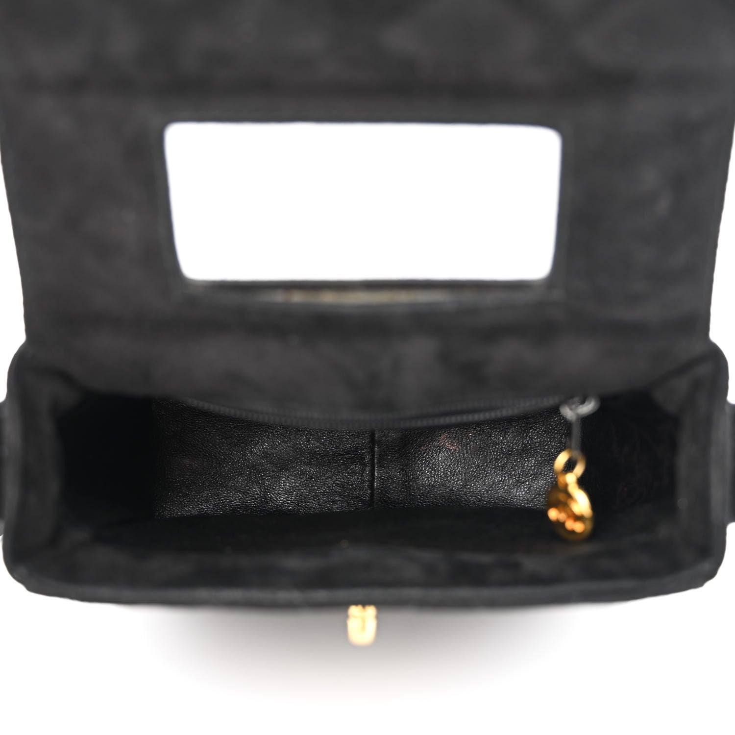 Chanel Suede Quilted Flap Shoulder Bag Black 5 of 11