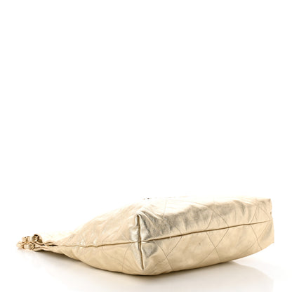 Chanel Metallic Calfskin Quilted Small Chanel 22 Light Gold 5 of 13